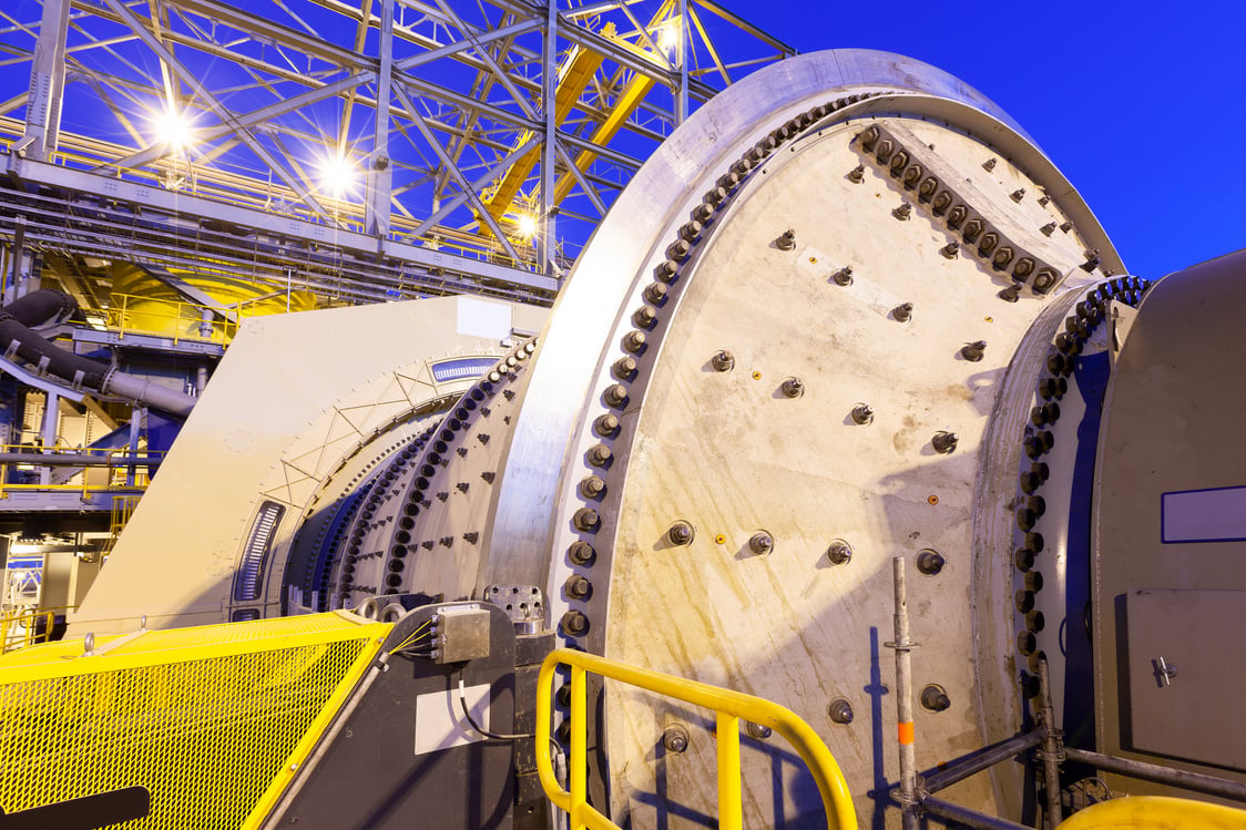 Ball mill at a Copper Mine